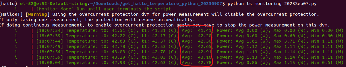 Thermal in hailortcli